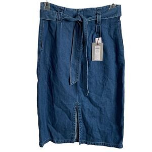 Vero Moda Womens Vanessa High Rise Midi Skirt L Denim Contemporary Boho Parisian